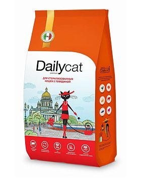 Deilycat casual сухой корм для стерилизованных кошек (ГОВЯДИНА) 