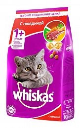 Whiskas сухой корм для кошек подушечки с нежным паштетом (ГОВЯДИНА)