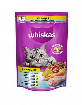 Whiskas сухой корм для кошек стерилизованных подушечки с паштетом (КУРИЦА)
